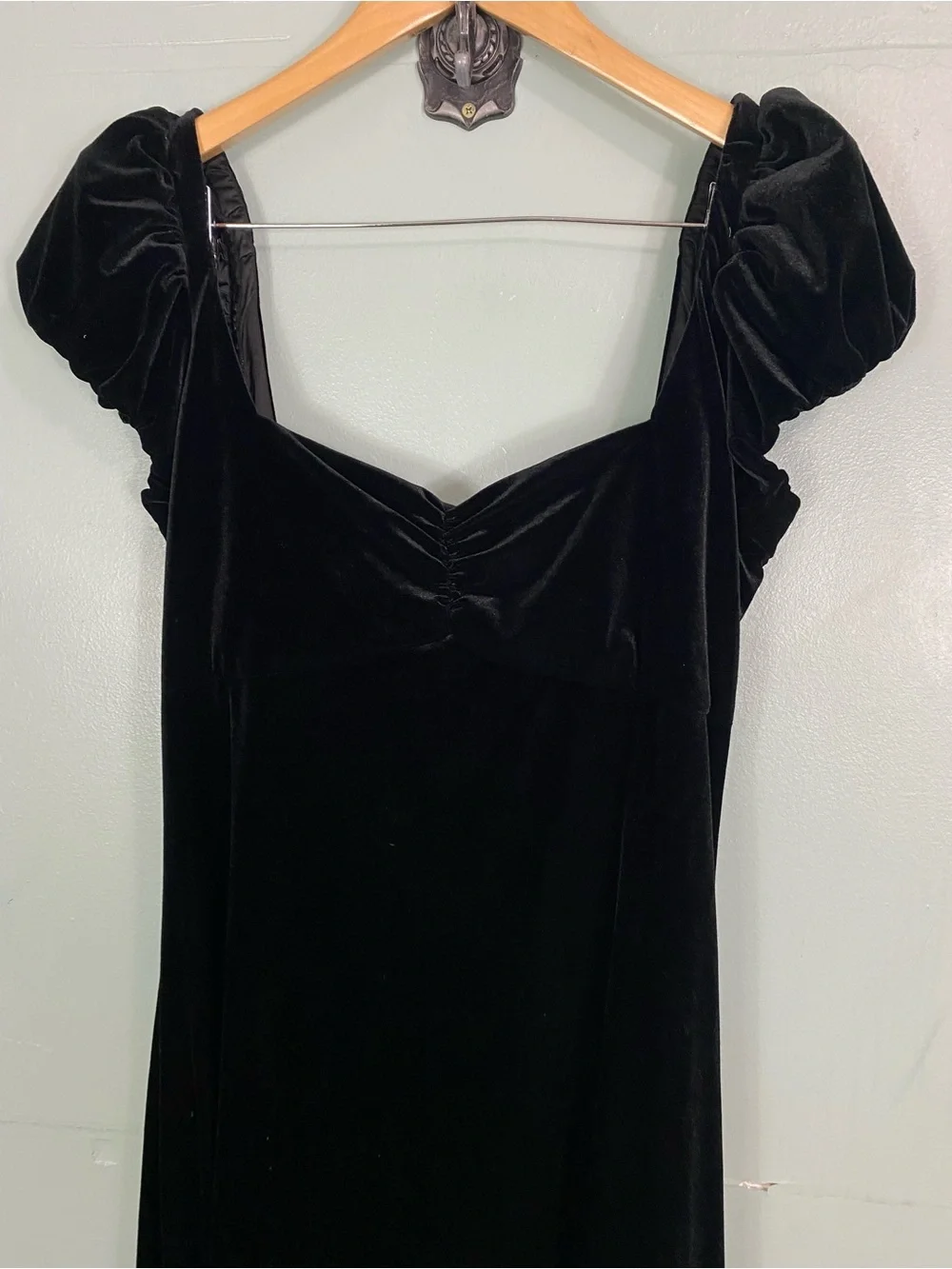 BHLDN Sweetheart Puff-Sleeve Lace-Back Maxi Dress XL